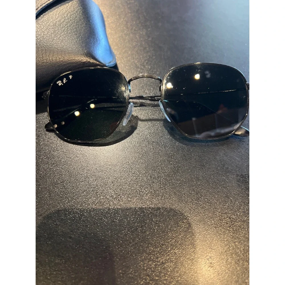 Ray-Ban RB3548-N Hexagonal Flat Lenses Polarized Sunglasses Black Metal Frame